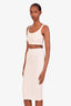 Fendi x Skims White Embossed Crop Top + Midi Skirt Size 36