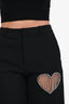 Area Black/Silver Heart Chain Cutout Bermuda Shorts Size 4