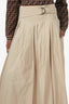 Brunello Cucinelli Khaki Belted Pleated Midi Skirt Size 6