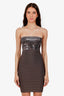 Herve Leger Grey Strapless Sequin Bandage Dress Size XS