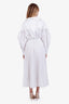 Valentino White Cotton Pleated Midi Dress Size 38