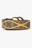 Gucci Brown/Blue GG Supreme Rhombus Print Marmont Belt Size 85 34 Men's
