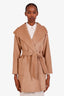 Max Mara Brown Camel Hooded Belted Rialto Short Coat Size 2