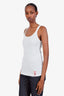 Gucci Cream Cotton Ribbed Web Detail Tank Size XS