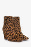 Jimmy Choo Leopard Print Calf Hair Heeled Ankle Boots Size 38.5