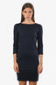 Alice and Olivia Navy Blue Knit 3/4 Sleeve Shift Dress Size 4