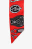 Hermès Red Silk Belt Graphic Twilly
