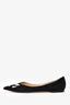 Jimmy Choo Black/White Suede 'Love Flat' Logo Flats Size 39