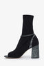 Miu Miu Black Glitter Accents Sock Boots Size 37