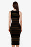 ALC Black Striped Sleeveless Ribbed Knit Maxi Dress Size S