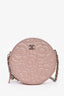 Pre-loved Chanel™ 2019 Pink Camelia Leather Round Crossbody Bag