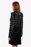 Self-Portrait Black Lace Pleated Long Sleeve Mini Dress Size 10