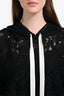 Dorthee Schumaucher Black Lace Hooded Long Sleeve Top Size 1