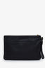 Salvatore Ferragamo Black Grained Leather Zip Pouch