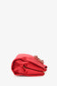Roger Vivier Red Satin 'Soft Flowers' Pochette With Chain