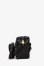 Furla Black Grained Leather Stud Camera Crossbody Bag
