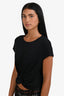 Smythe Black Cotton Front Knot Top Size M