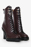 Valentino Burgundy Leather Soul Rockstud Boot Size 36