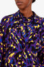Burberry Purple Printed Long Sleeve Mock Neck Blouse Size US 4