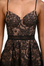 Self-Portrait Black/Nude Lace Tiered Strappy Dress Size 2
