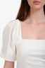 ASTR White Puff-Sleeve Mini Dress Size M