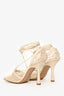 Bottega Veneta Cream Leather Mesh Heels Size 35