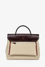 Hermès 2021 Beton/Rouge Canvas Leather Herbag 31