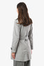 Burberry Grey Double Breasted Mid Length Trench Coat Size 10