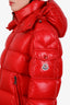 Moncler Red Quilted Maire Hooded Puffer Jacket Size 1