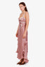 For Love & Lemons Pink Lace Floral Embellished Chelsea Maxi Dress Size M
