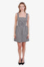 Christian Dior Black/White Striped Lace-up Detail Mini Dress Size 4