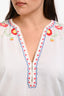Vilshenko White Cotton Multicolour Floral Embroidered Blouse Size 14