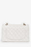 Pre-loved Chanel™ White Caviar Leather Small Classic Double Flap GHW