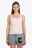 Bottega Veneta Cream Cotton Ribbed Tank Top Size XS