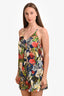 Alice & Olivia Blue/Red Floral Mini Slip Dress Size S