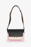 Marni Black/Cream/Pink Trunk Leather Mini Crossbody Bag