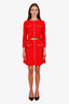 Sandro Red Beaded Detail Cardigan and Skirt Set Size 1/36