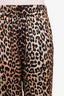 Ganni Leopard Print Silk Pants Size 38