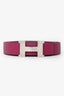 Hermès 2011 Pink/Etoupe Reversible 'H' Belt Size 80 Palladium Hardware