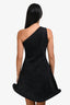 JW Anderson Black Metallic 'Bumper' One Shoulder Mini Dress Size S