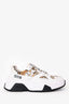 Versace Jeans Couture White and Gold Baroque Print Runners Size 37