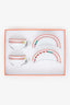 Hermès Orange/White Tressages Equestre Porcelain Cup and Saucer Set X2