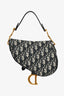 Christian Dior 2020 Blue Oblique Jacquard Mini Saddle Bag with Strap
