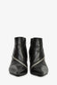 Saint Laurent Black Leather Zip Detail Heeled Booties Size 36