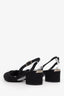 Pre-loved Chanel™ Black Glitter Fabric Cap-Toe Slingback Pumps Size 35