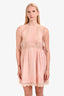 Red Valentino Light Pink Cotton Lace Detail Sleeveless Midi Dress Size 40