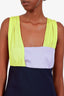 Versace Navy Colourblock Midi Dress Size 46