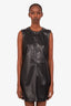 St. John Black Faux Leather Studded Brigette Dress Size 8