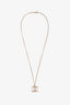 Pre-loved Chanel™ 12B Light Gold Tone Crystal Embellished Double Sided CC Necklace