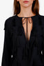 Saint Laurent Paris Black Tassel Embellished Long Sleeve Top Size 34